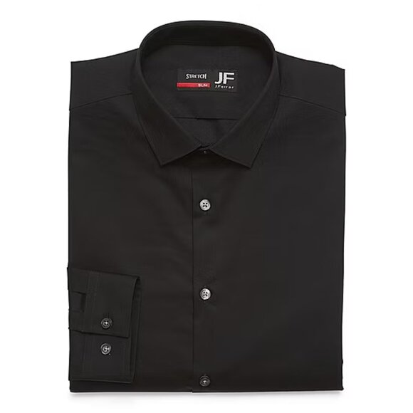 Men's JF J Ferrar Ultra Comfort Slim Fit LS Dress Shirt - Black - 16-16.5 - NWT - Picture 1 of 1